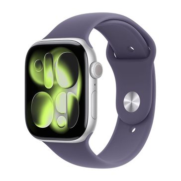  Apple Watch Series 11 (2025) GPS 46mm Silver Aluminium Case with Purple Fog Sport Band M/L - Silver